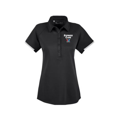 LADIES UNDER ARMOUR EXPRESS CARE POLO - BLACK